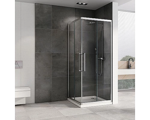 Заказать Душевой уголок Abber Schwarzer Diamant 90x90 AG02090H профиль Хром стекло прозрачное в магазине сантехники Santeh-Crystal.ru