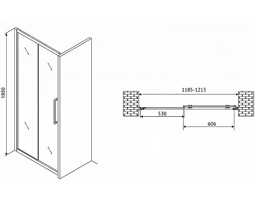 Заказать Душевая дверь Abber Schwarzer Diamant 120 AG30120H профиль Хром стекло прозрачное в магазине сантехники Santeh-Crystal.ru