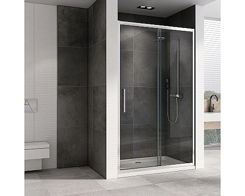 Заказать Душевая дверь Abber Schwarzer Diamant 130 AG30130H профиль Хром стекло прозрачное в магазине сантехники Santeh-Crystal.ru