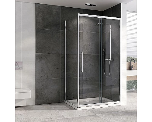 Заказать Душевой уголок Abber Schwarzer Diamant 120x90 AG30120H-S90 профиль Хром стекло прозрачное в магазине сантехники Santeh-Crystal.ru