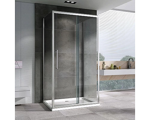 Купить Душевой уголок Abber Schwarzer Diamant 110x70 AG30110H-S70-S70 профиль Хром стекло прозрачное в магазине сантехники Santeh-Crystal.ru