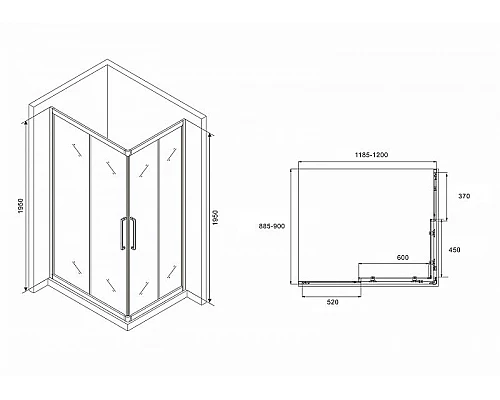 Заказать Душевой уголок Abber Schwarzer Diamant 120x90 AG02129H профиль Хром стекло прозрачное в магазине сантехники Santeh-Crystal.ru