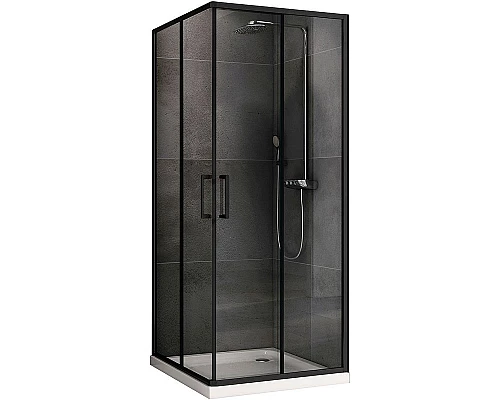 Купить Душевой уголок Abber Schwarzer Diamant 90x90 AG02090B5 профиль Черный стекло прозрачное в магазине сантехники Santeh-Crystal.ru