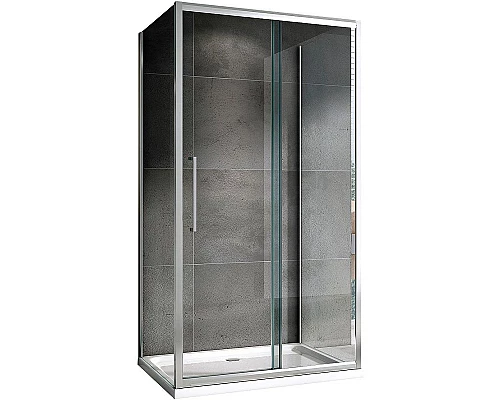 Приобрести Душевой уголок Abber Schwarzer Diamant 100x100 AG30100H-S100-S100 профиль Хром стекло прозрачное в магазине сантехники Santeh-Crystal.ru