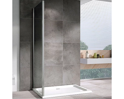 Приобрести Душевая стенка Abber Schwarzer Diamant 70x195 S70 профиль Хром стекло прозрачное в магазине сантехники Santeh-Crystal.ru