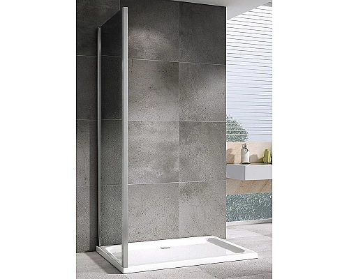 Приобрести Душевая стенка Abber Schwarzer Diamant 70x195 S70 профиль Хром стекло прозрачное в магазине сантехники Santeh-Crystal.ru