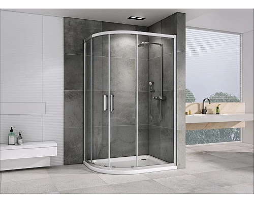 Заказать Душевой уголок Abber Schwarzer Diamant 110x80 AG01118 профиль Хром стекло прозрачное в магазине сантехники Santeh-Crystal.ru