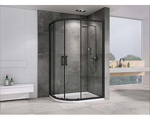 Купить Душевой уголок Abber Schwarzer Diamant 110x90 AG01119B профиль Черный стекло прозрачное в магазине сантехники Santeh-Crystal.ru