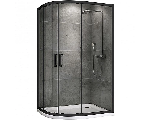 Купить Душевой уголок Abber Schwarzer Diamant 120x80 AG01128B профиль Черный стекло прозрачное в магазине сантехники Santeh-Crystal.ru