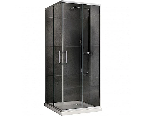 Купить Душевой уголок Abber Schwarzer Diamant 100x100 AG021005 профиль Хром стекло прозрачное в магазине сантехники Santeh-Crystal.ru