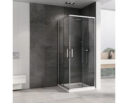 Купить Душевой уголок Abber Schwarzer Diamant 90x90 AG020905 профиль Хром стекло прозрачное в магазине сантехники Santeh-Crystal.ru