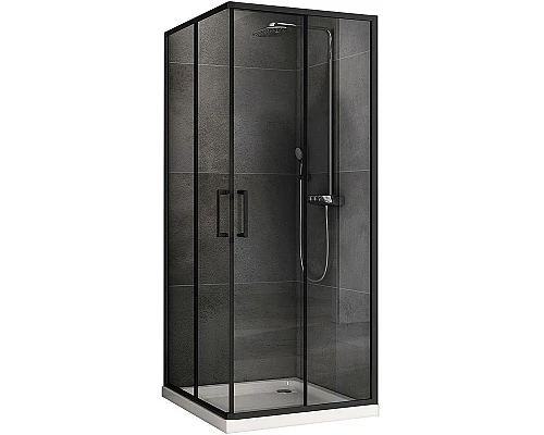 Приобрести Душевой уголок Abber Schwarzer Diamant 100x100 AG02100B5 профиль Черный стекло прозрачное в магазине сантехники Santeh-Crystal.ru