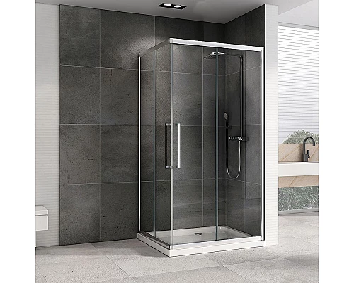 Приобрести Душевой уголок Abber Schwarzer Diamant 120x80 AG02128H профиль Хром стекло прозрачное в магазине сантехники Santeh-Crystal.ru