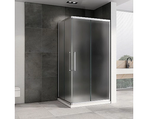 Приобрести Душевой уголок Abber Schwarzer Diamant 120x80 AG02128MH профиль Хром стекло матовое в магазине сантехники Santeh-Crystal.ru