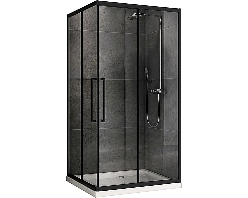 Купить Душевой уголок Abber Schwarzer Diamant 120x80 AG02128BH профиль Черный стекло прозрачное в магазине сантехники Santeh-Crystal.ru