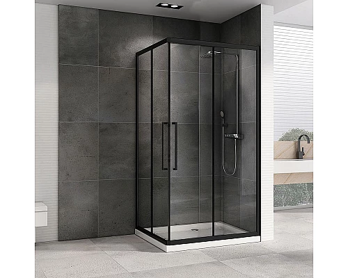 Купить Душевой уголок Abber Schwarzer Diamant 120x80 AG02128BH профиль Черный стекло прозрачное в магазине сантехники Santeh-Crystal.ru