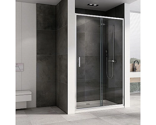 Купить Душевая дверь Abber Schwarzer Diamant 150 AG301505 профиль Хром стекло прозрачное в магазине сантехники Santeh-Crystal.ru