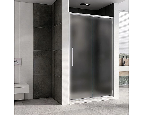 Заказать Душевая дверь Abber Schwarzer Diamant 120 AG30120MH профиль Хром стекло матовое в магазине сантехники Santeh-Crystal.ru