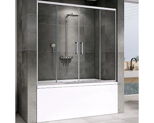 Заказать Шторка на ванну Abber Schwarzer Diamant 170х140 AG57170 профиль Хром стекло прозрачное в магазине сантехники Santeh-Crystal.ru