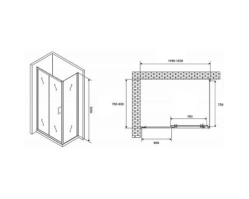 Купить Душевой уголок Abber Schwarzer Diamant 150x80 AG301505-S805 профиль Хром стекло прозрачное в магазине сантехники Santeh-Crystal.ru