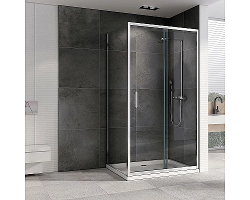 Приобрести Душевой уголок Abber Schwarzer Diamant 130x90 AG301305-S905 профиль Хром стекло прозрачное в магазине сантехники Santeh-Crystal.ru