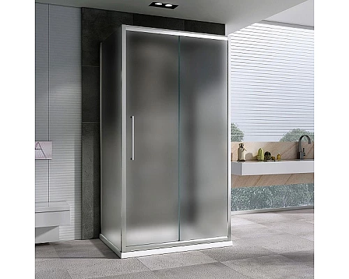 Купить Душевой уголок Abber Schwarzer Diamant 120x80 AG30120MH-S80M-S80M профиль Хром стекло матовое в магазине сантехники Santeh-Crystal.ru