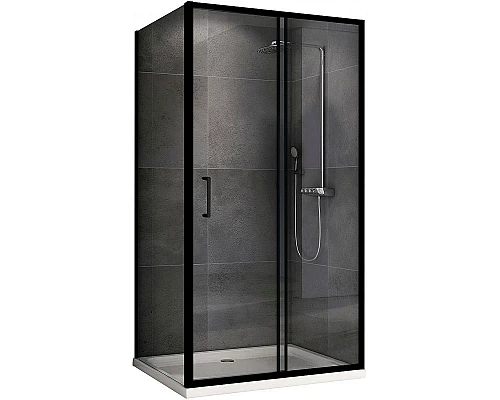 Приобрести Душевой уголок Abber Schwarzer Diamant 140x90 AG30140B5-S90B5 профиль Черный стекло прозрачное в магазине сантехники Santeh-Crystal.ru