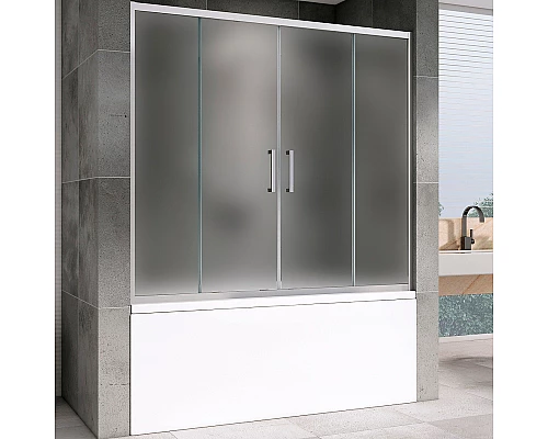 Шторка на ванну Abber Schwarzer Diamant 160х140 AG57160M профиль Хром стекло матовое