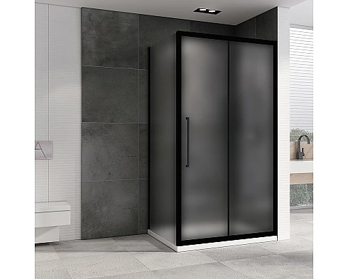 Душевой уголок Abber Schwarzer Diamant 150x80 AG30150BMH-S80BM профиль Черный стекло матовое