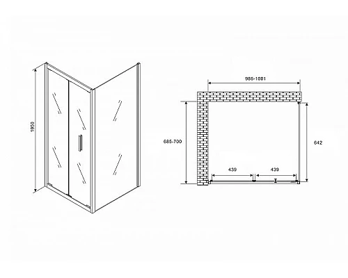 Купить Душевой уголок Abber Sonnenstrand 100x70 AG07100-S70 профиль Хром стекло прозрачное в магазине сантехники Santeh-Crystal.ru