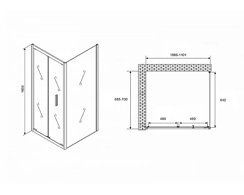Приобрести Душевой уголок Abber Sonnenstrand 110x70 AG07110-S70 профиль Хром стекло прозрачное в магазине сантехники Santeh-Crystal.ru