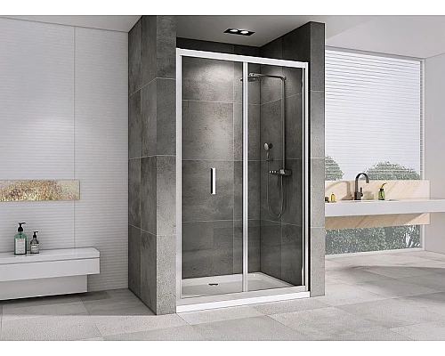 Приобрести Душевая дверь Abber Sonnenstrand 100 AG07100 профиль Хром стекло прозрачное в магазине сантехники Santeh-Crystal.ru