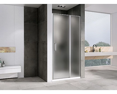 Приобрести Душевая дверь Abber Sonnenstrand 100 AG04100MS профиль Хром стекло матовое в магазине сантехники Santeh-Crystal.ru