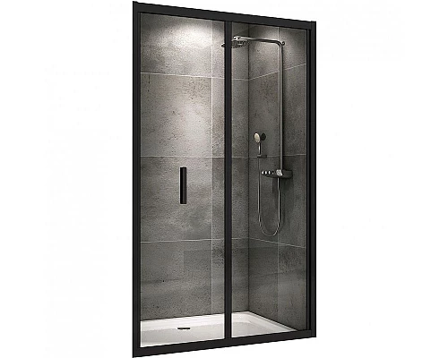 Приобрести Душевая дверь Abber Sonnenstrand 100 AG07100B профиль Черный стекло прозрачное в магазине сантехники Santeh-Crystal.ru