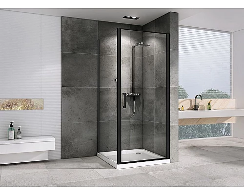 Заказать Душевой уголок Abber Sonnenstrand 80x75 AG04080B-S75B профиль Черный стекло прозрачное в магазине сантехники Santeh-Crystal.ru