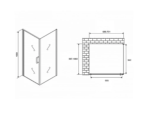 Приобрести Душевой уголок Abber Sonnenstrand 70х100 AG04070M-S100M профиль Хром стекло матовое в магазине сантехники Santeh-Crystal.ru