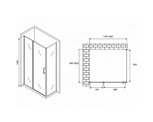 Купить Душевой уголок Abber Sonnenstrand 120x100 AG04120MS-S100M профиль Хром стекло матовое в магазине сантехники Santeh-Crystal.ru