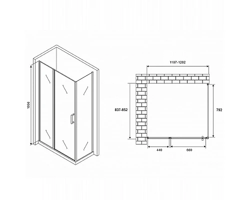 Заказать Душевой уголок Abber Sonnenstrand 120x85 AG04120MS-S85M профиль Хром стекло матовое в магазине сантехники Santeh-Crystal.ru
