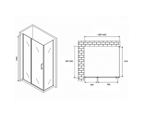 Купить Душевой уголок Abber Sonnenstrand 140х90 AG04140S-S90 профиль Хром стекло прозрачное в магазине сантехники Santeh-Crystal.ru