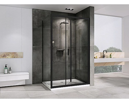 Приобрести Душевой уголок Abber Sonnenstrand 100х85 AG07100B-S85B профиль Черный стекло прозрачное в магазине сантехники Santeh-Crystal.ru