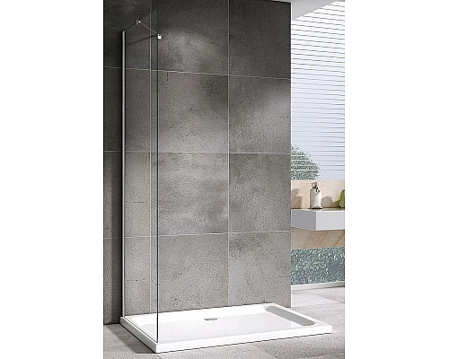 Купить Душевая стенка Abber Zart 100x195 S101 профиль Хром стекло прозрачное в магазине сантехники Santeh-Crystal.ru