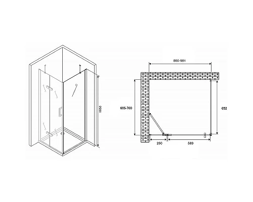 Заказать Душевой уголок Abber Zart 90x70 AG08090-S71 профиль Хром стекло прозрачное в магазине сантехники Santeh-Crystal.ru