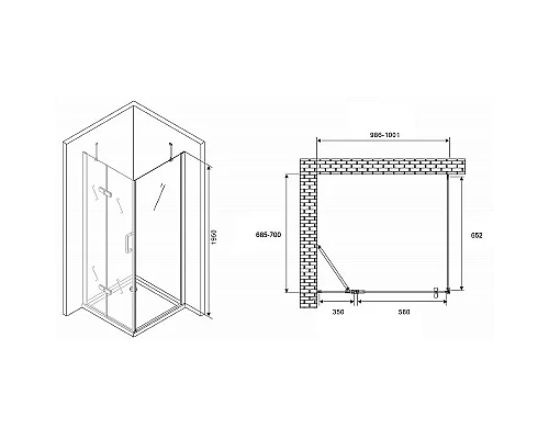 Заказать Душевой уголок Abber Zart 100x70 AG08100-S71 профиль Хром стекло прозрачное в магазине сантехники Santeh-Crystal.ru