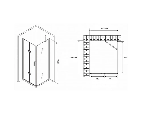 Приобрести Душевой уголок Abber Zart 90x80 AG08090P-S81 профиль Хром стекло прозрачное в магазине сантехники Santeh-Crystal.ru