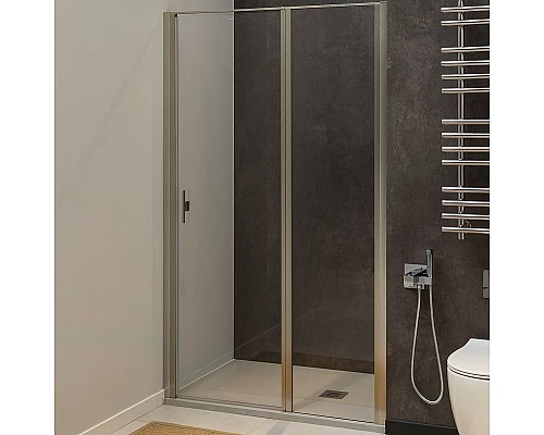 Приобрести Душевая дверь Allen Brau Priority 120 3.31008.BA профиль Серебро брашированное стекло прозрачное в магазине сантехники Santeh-Crystal.ru