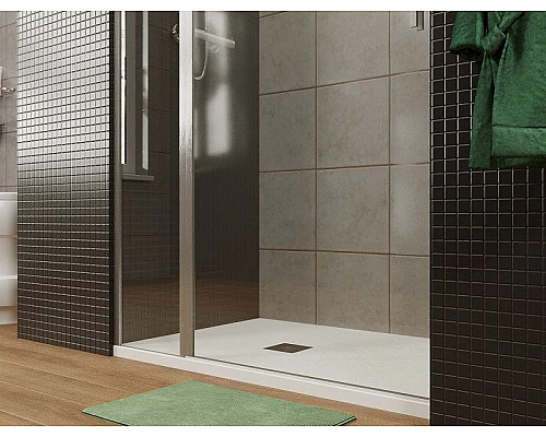 Приобрести Душевая дверь Allen Brau Priority 120 3.31008.BA профиль Серебро брашированное стекло прозрачное в магазине сантехники Santeh-Crystal.ru