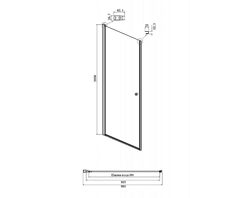 Купить Душевой уголок Ambassador Elysium 100x90 111011111CX-90CX профиль Хром стекло прозрачное в магазине сантехники Santeh-Crystal.ru