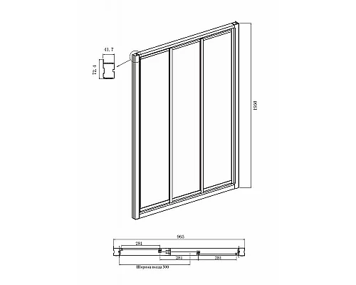 Купить Душевой уголок Ambassador Forsa 100х80 17021101NX-80NX профиль Хром стекло прозрачное в магазине сантехники Santeh-Crystal.ru