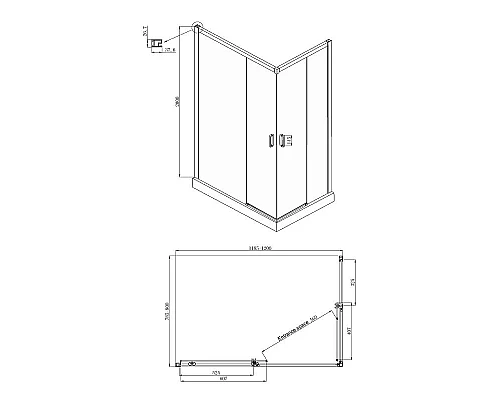 Приобрести Душевой уголок Ambassador Queen 120х80 11011106L профиль Хром стекло прозрачное в магазине сантехники Santeh-Crystal.ru