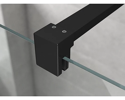 Купить Душевая перегородка Ambassador Walk-in 100х200 15031110 профиль Черный стекло прозрачное в магазине сантехники Santeh-Crystal.ru
